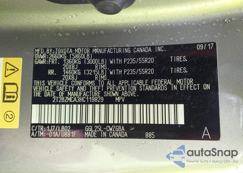 2017 Lexus Rx 350 z USA, uszkodzony, nr VIN 2T2BZMCA3HC119829